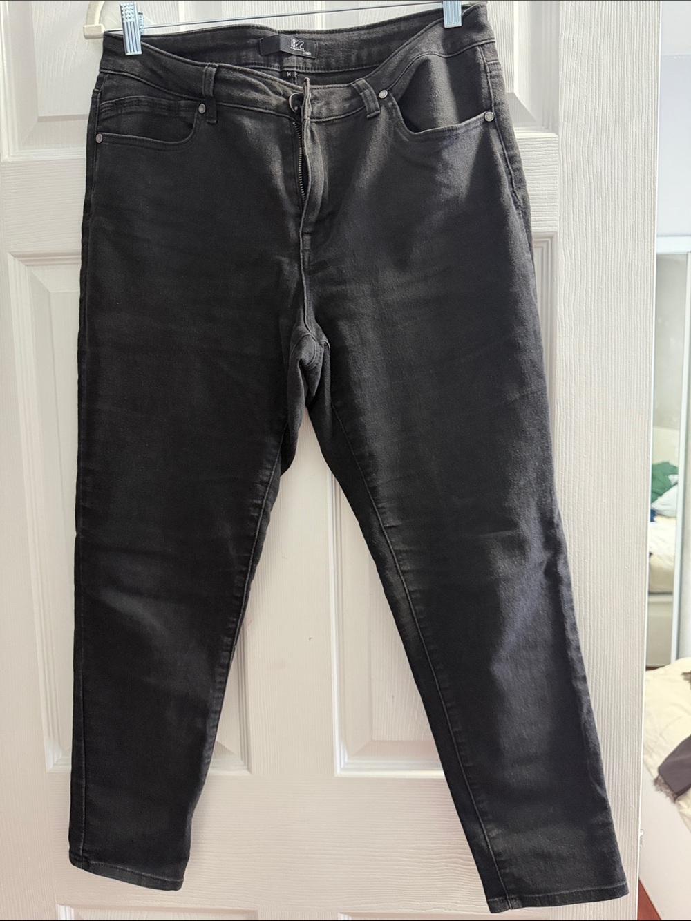 1822 Denim Black Skinny High-Rise Jeans